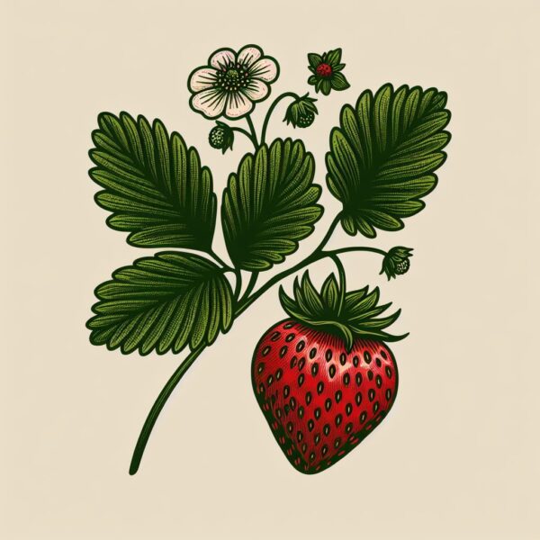 Digital Representation of Wild Strawberry (Fragaria virginiana )